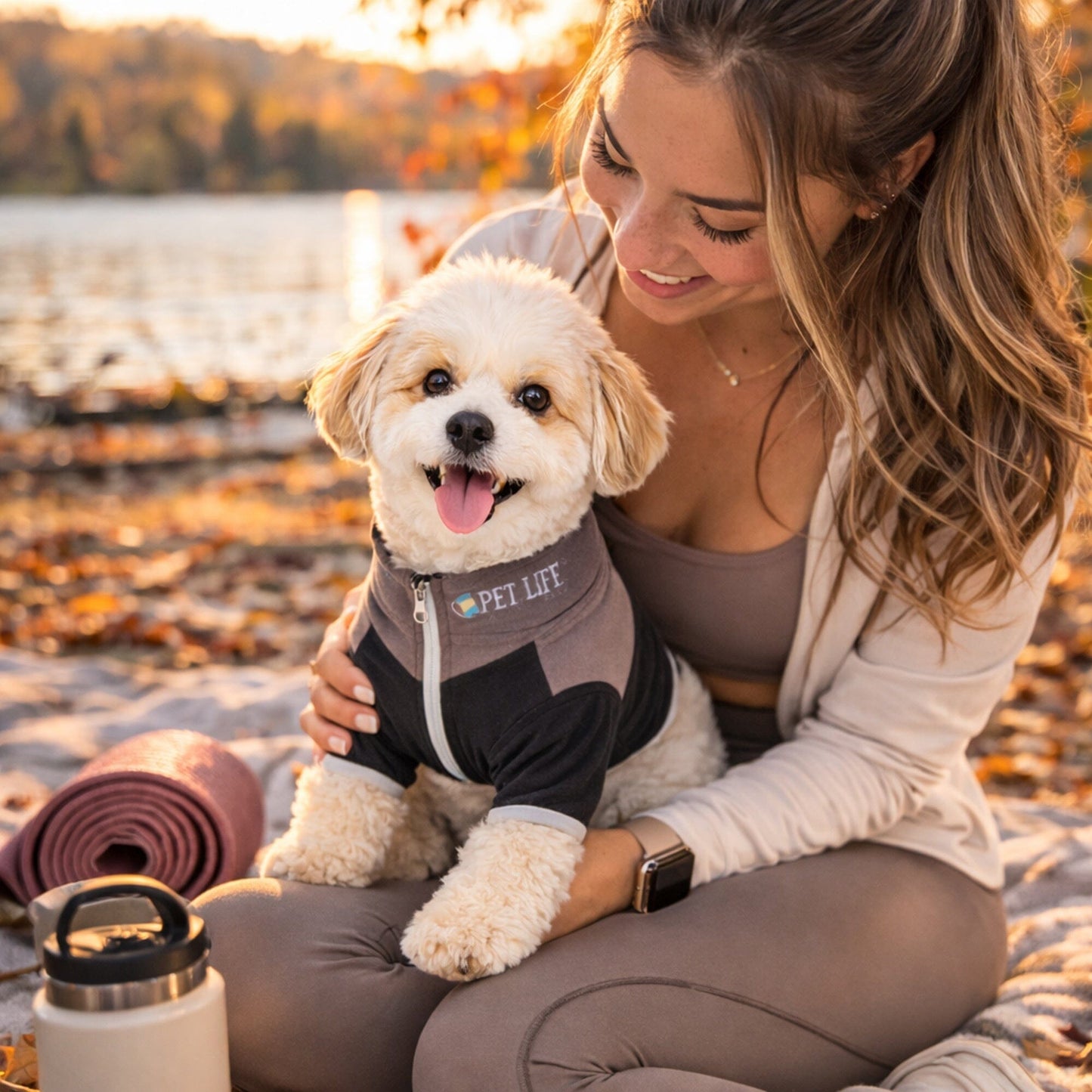 Pet Life ®  Active 'Embarker' 4-Way Stretch Fitness Yoga Full Body Dog Tracksuit
