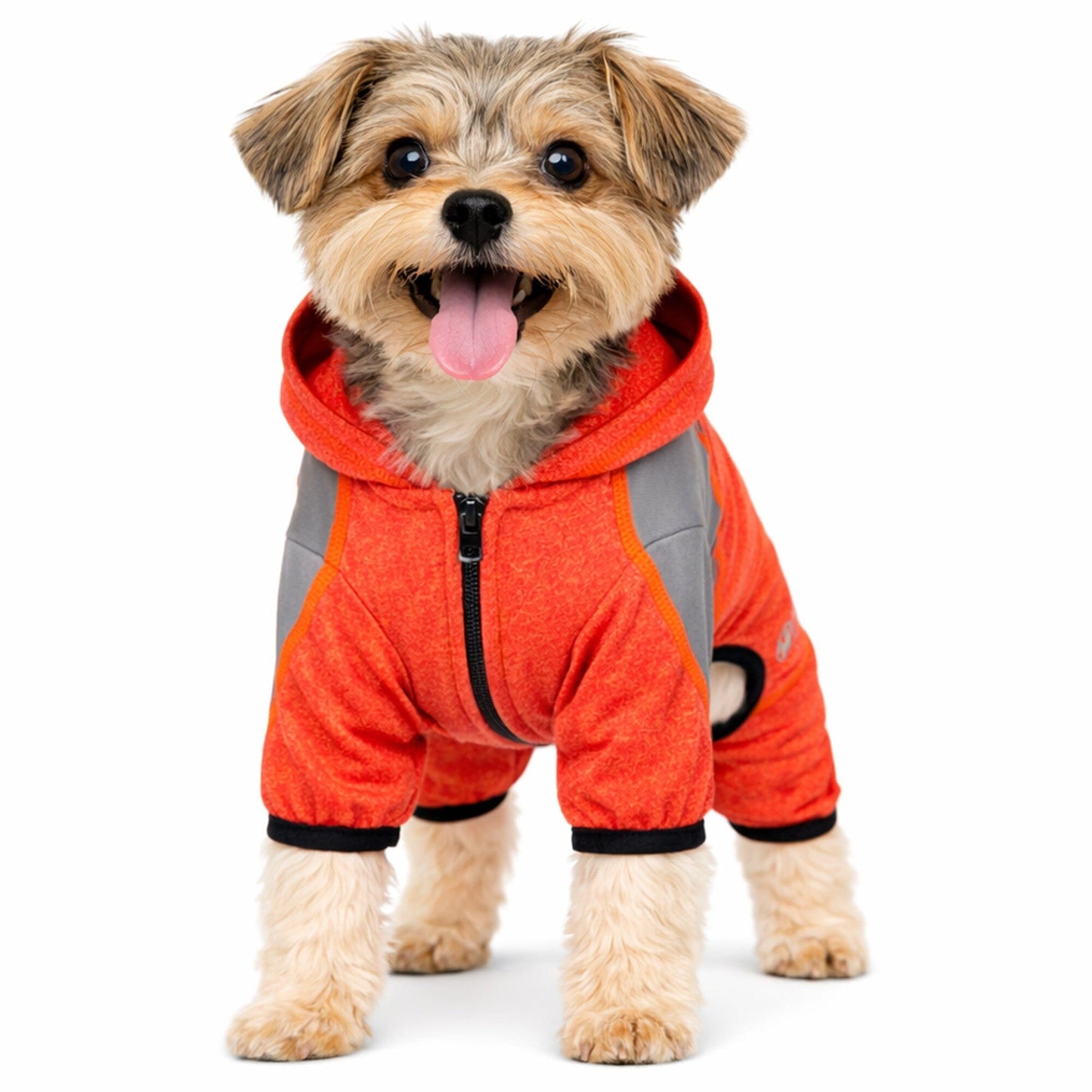 Pet Life ®  Active 'Fur-Breeze' Medium-weight 4-Way-Stretch Full Body Hooded Dog Yoga sweater