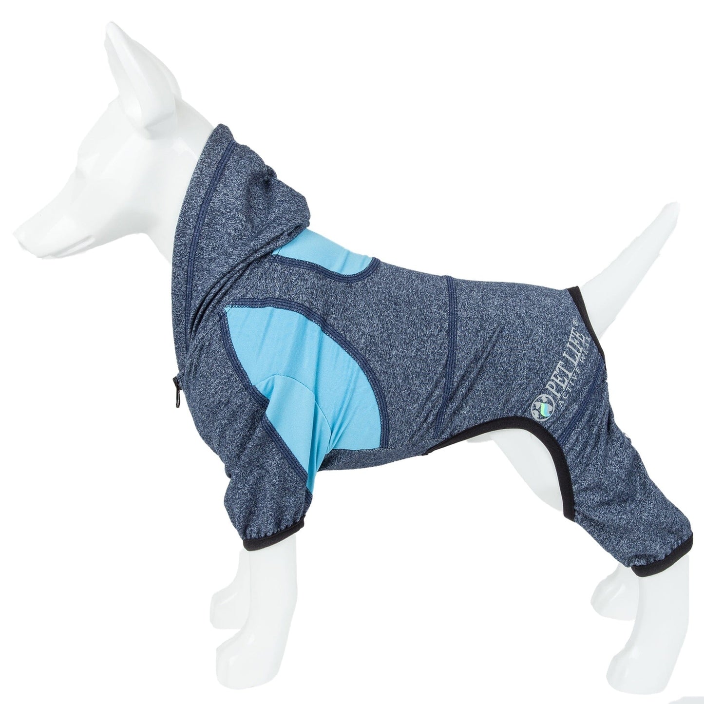 Pet Life ®  Active 'Fur-Breeze' Medium-weight 4-Way-Stretch Full Body Hooded Dog Yoga sweater