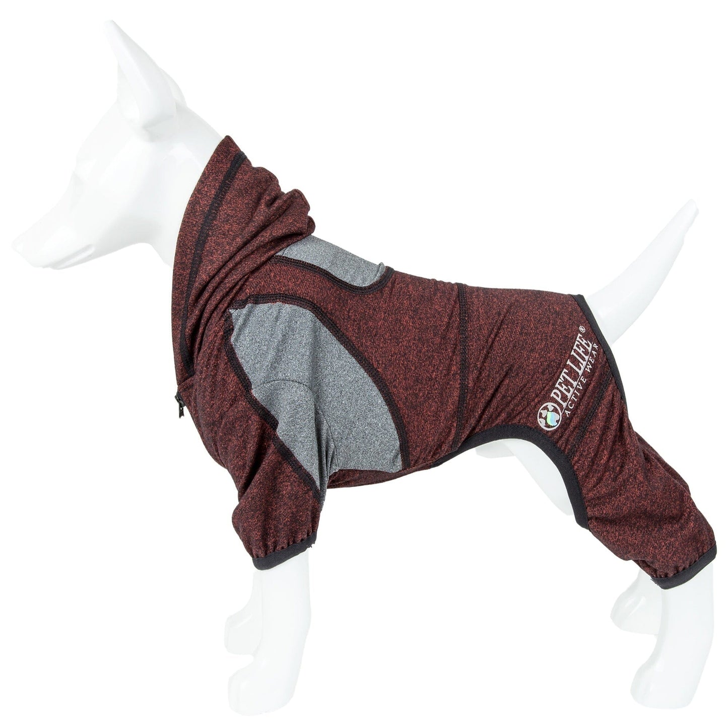 Pet Life ®  Active 'Fur-Breeze' Medium-weight 4-Way-Stretch Full Body Hooded Dog Yoga sweater