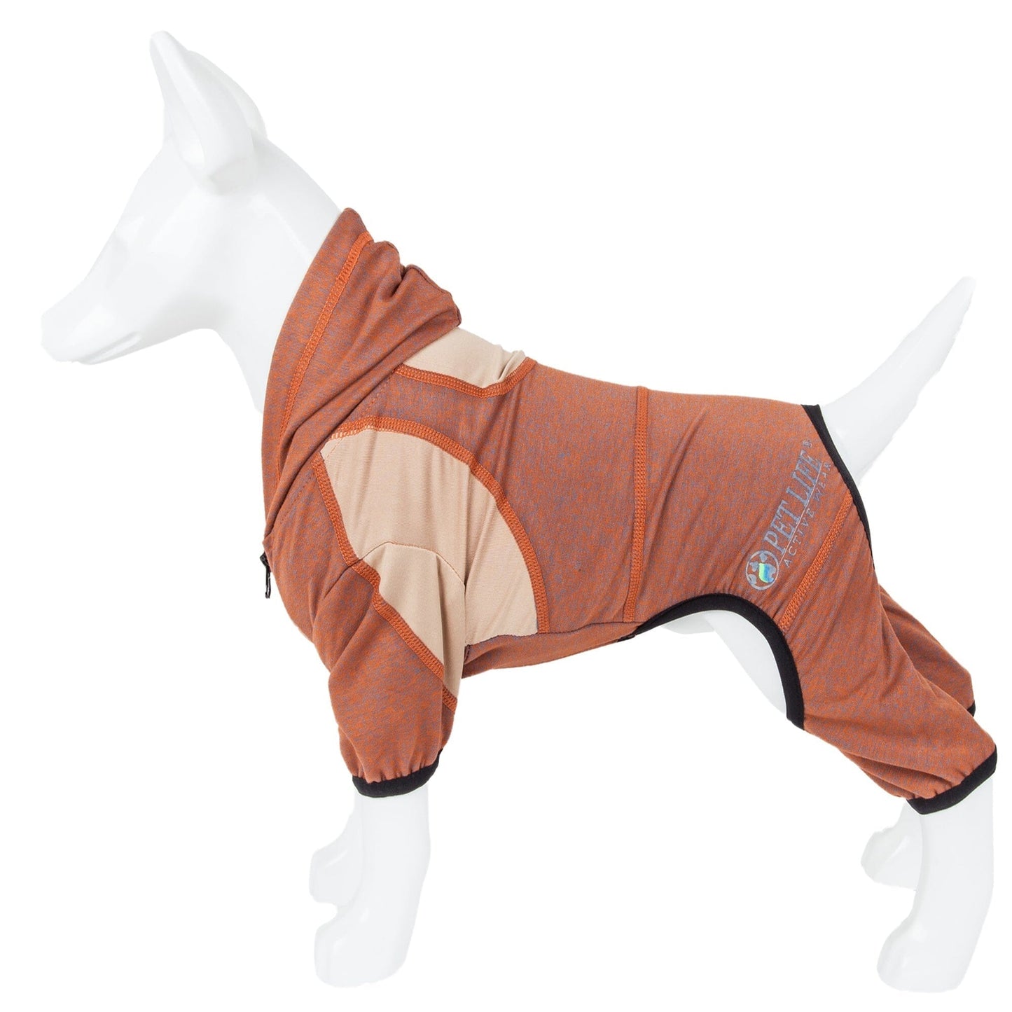 Pet Life ®  Active 'Fur-Breeze' Medium-weight 4-Way-Stretch Full Body Hooded Dog Yoga sweater