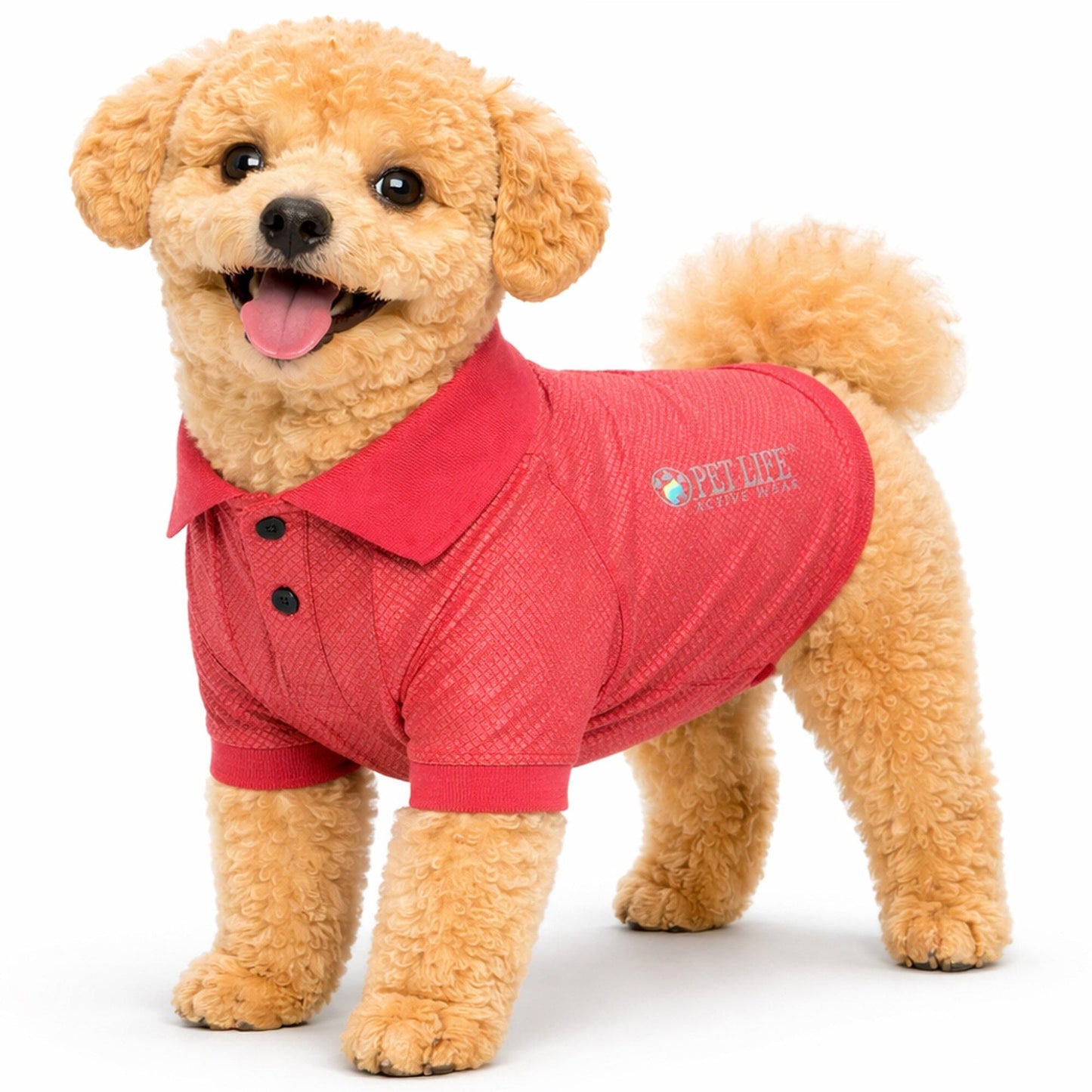 Pet Life ® Active 'Fur-Flex' Stretch and Quick-Dry Anti-Odor Fitness Yoga Dog Polo T-Shirt