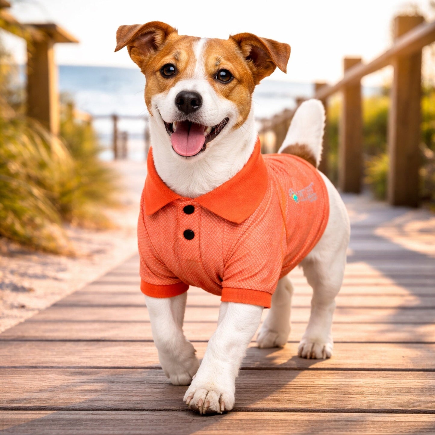 Pet Life ® Active 'Fur-Flex' Stretch and Quick-Dry Anti-Odor Fitness Yoga Dog Polo T-Shirt