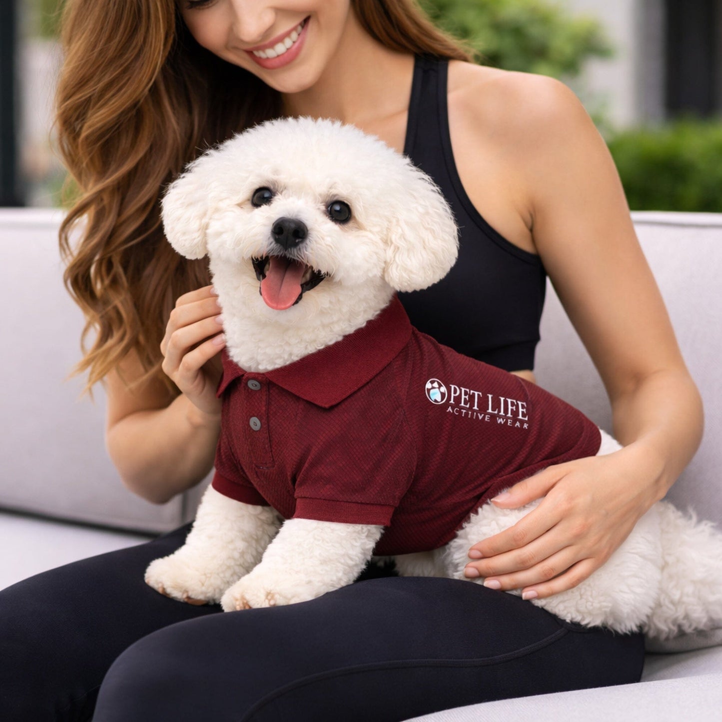 Pet Life ® Active 'Fur-Flex' Stretch and Quick-Dry Anti-Odor Fitness Yoga Dog Polo T-Shirt