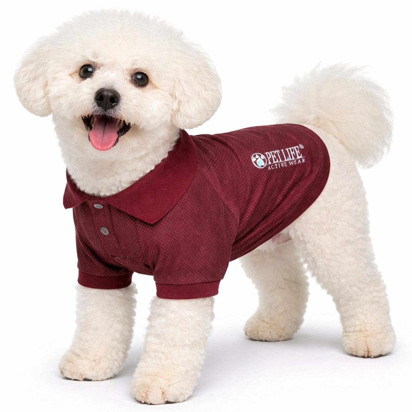 Pet Life ® Active 'Fur-Flex' Stretch and Quick-Dry Anti-Odor Fitness Yoga Dog Polo T-Shirt