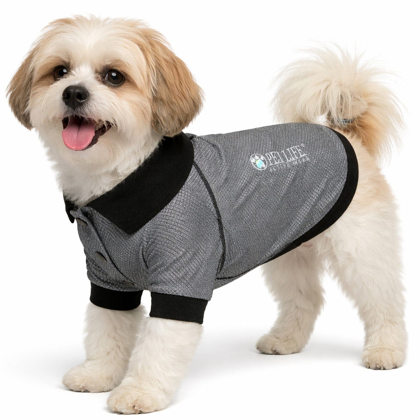 Pet Life ® Active 'Fur-Flex' Stretch and Quick-Dry Anti-Odor Fitness Yoga Dog Polo T-Shirt