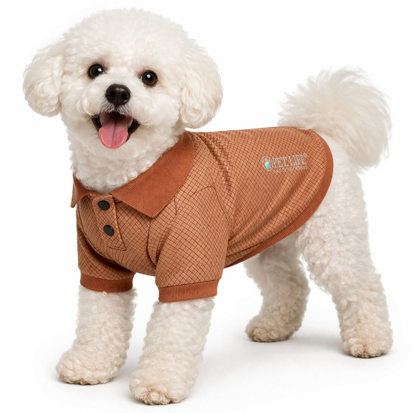 Pet Life ® Active 'Fur-Flex' Stretch and Quick-Dry Anti-Odor Fitness Yoga Dog Polo T-Shirt