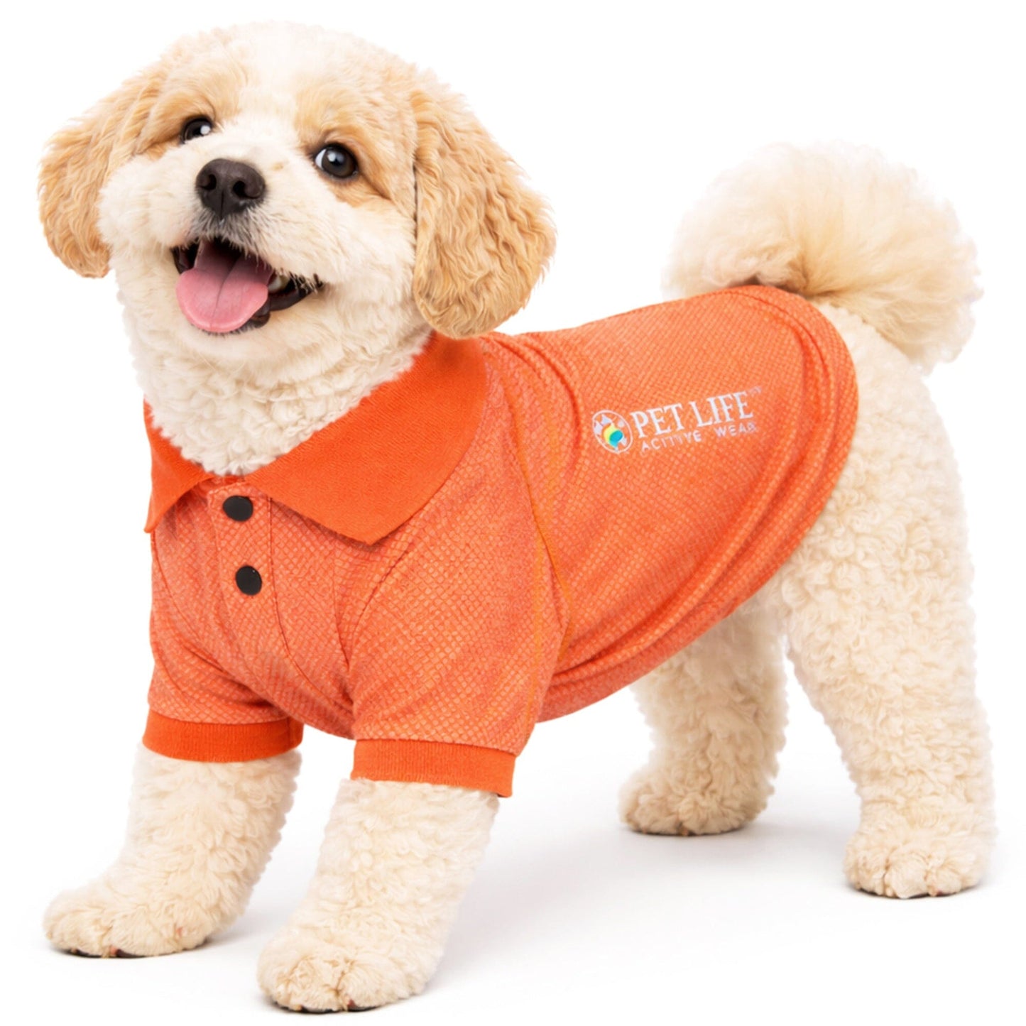 Pet Life ® Active 'Fur-Flex' Stretch and Quick-Dry Anti-Odor Fitness Yoga Dog Polo T-Shirt