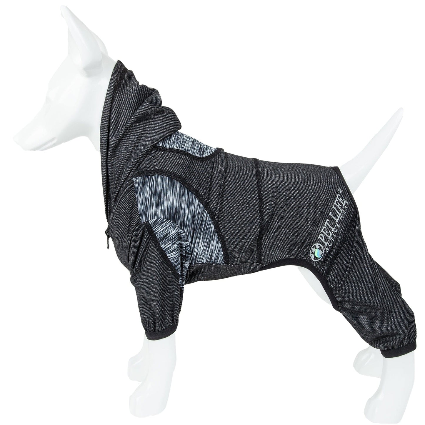 Pet Life ® Active 'Pawsterity' Mediumweight 4-Way-Stretch Yoga Fitness Dog Tracksuit Hoodie