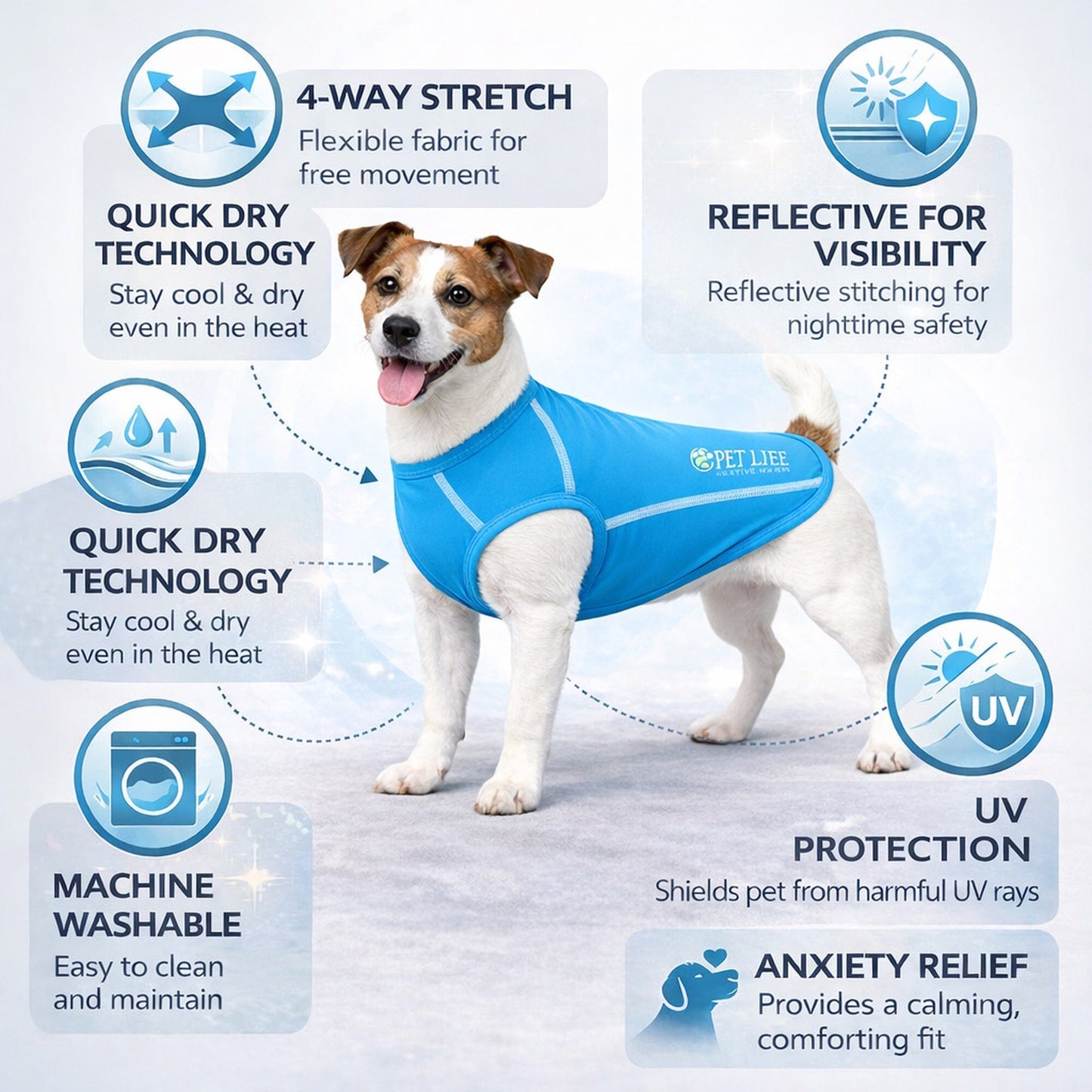 Pet Life ®  Active 'Racerbark' 4-Way-Stretch Yoga Fitness Dog T-Shirt Tank Top