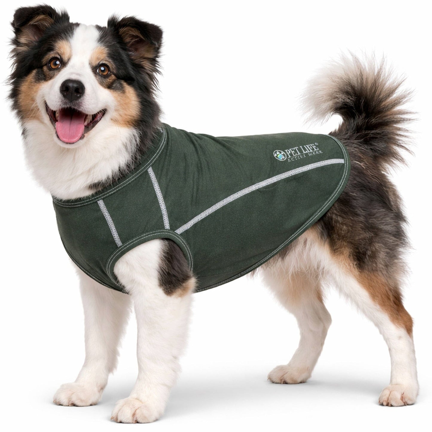 Pet Life ®  Active 'Racerbark' 4-Way-Stretch Yoga Fitness Dog T-Shirt Tank Top