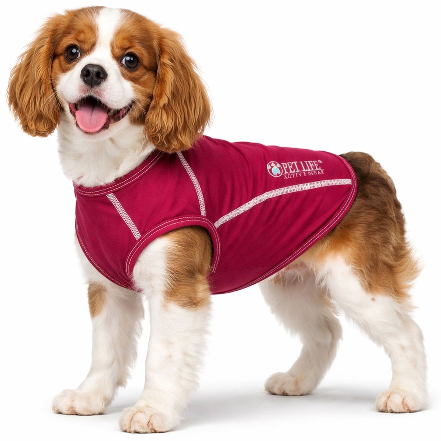 Pet Life ®  Active 'Racerbark' 4-Way-Stretch Yoga Fitness Dog T-Shirt Tank Top