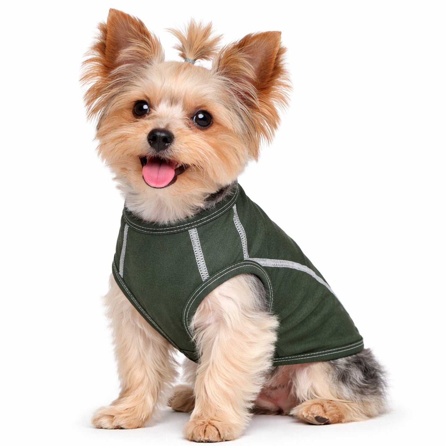 Pet Life ®  Active 'Racerbark' 4-Way-Stretch Yoga Fitness Dog T-Shirt Tank Top