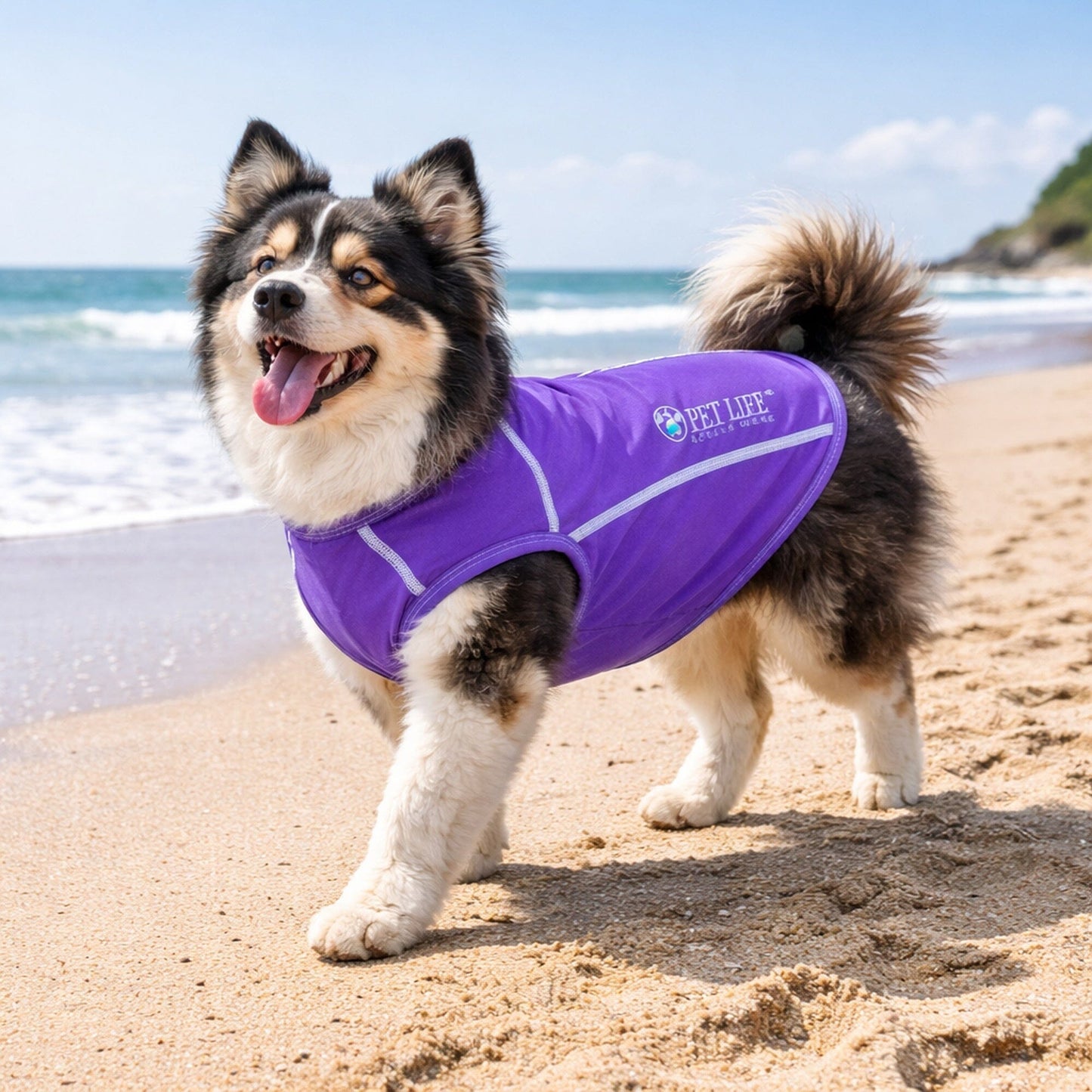 Pet Life ®  Active 'Racerbark' 4-Way-Stretch Yoga Fitness Dog T-Shirt Tank Top