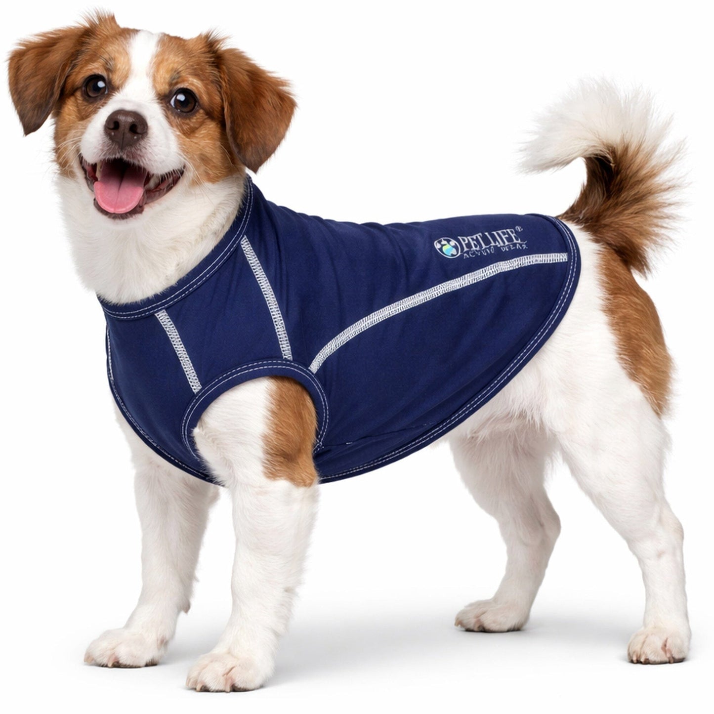 Pet Life ®  Active 'Racerbark' 4-Way-Stretch Yoga Fitness Dog T-Shirt Tank Top