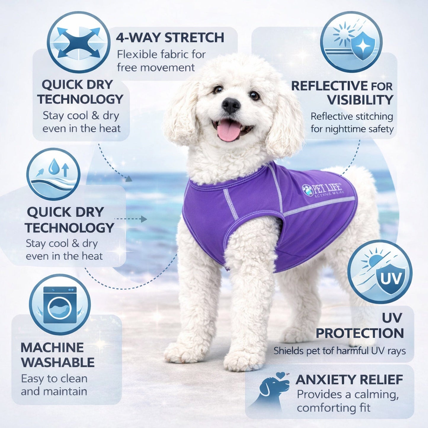Pet Life ®  Active 'Racerbark' 4-Way-Stretch Yoga Fitness Dog T-Shirt Tank Top