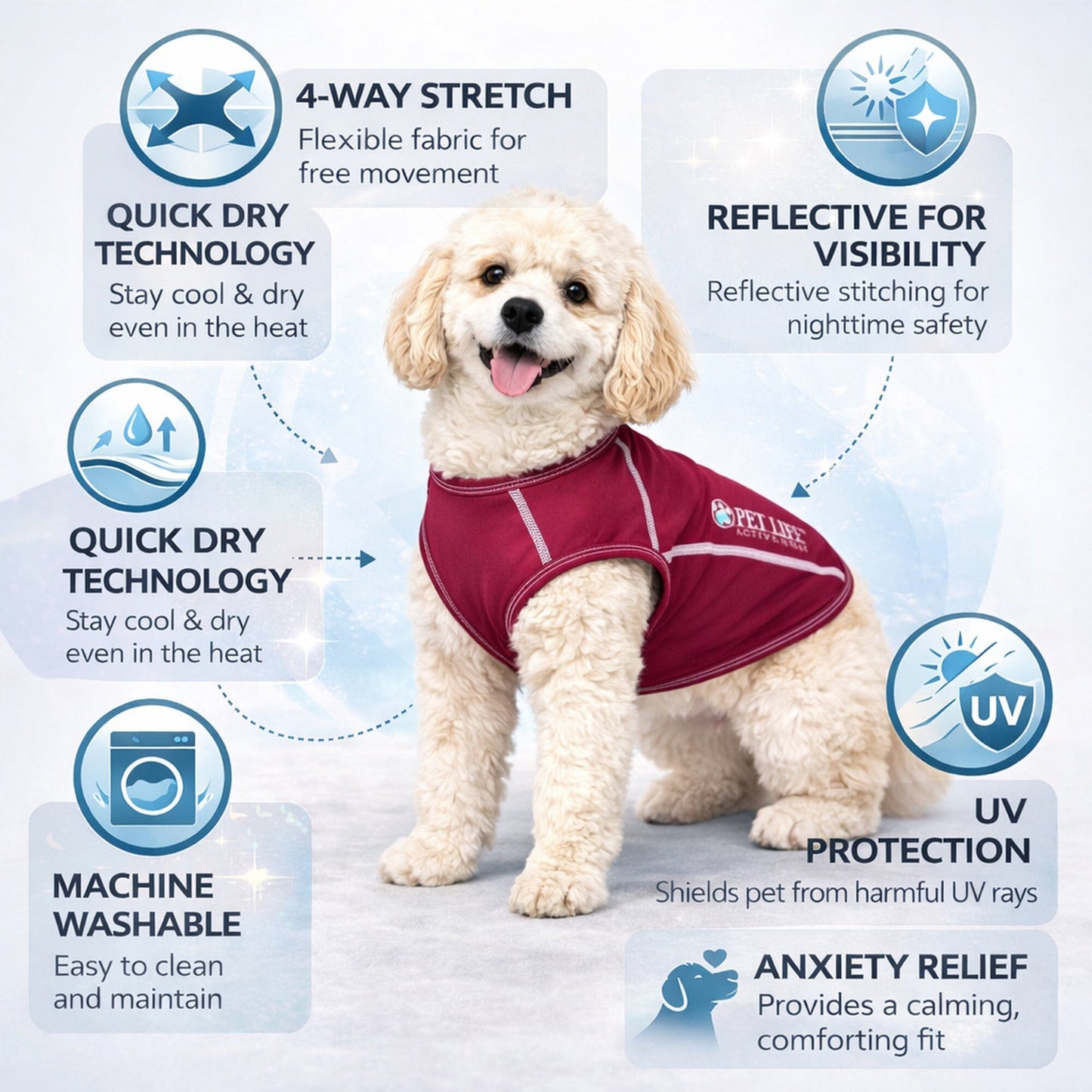 Pet Life ®  Active 'Racerbark' 4-Way-Stretch Yoga Fitness Dog T-Shirt Tank Top