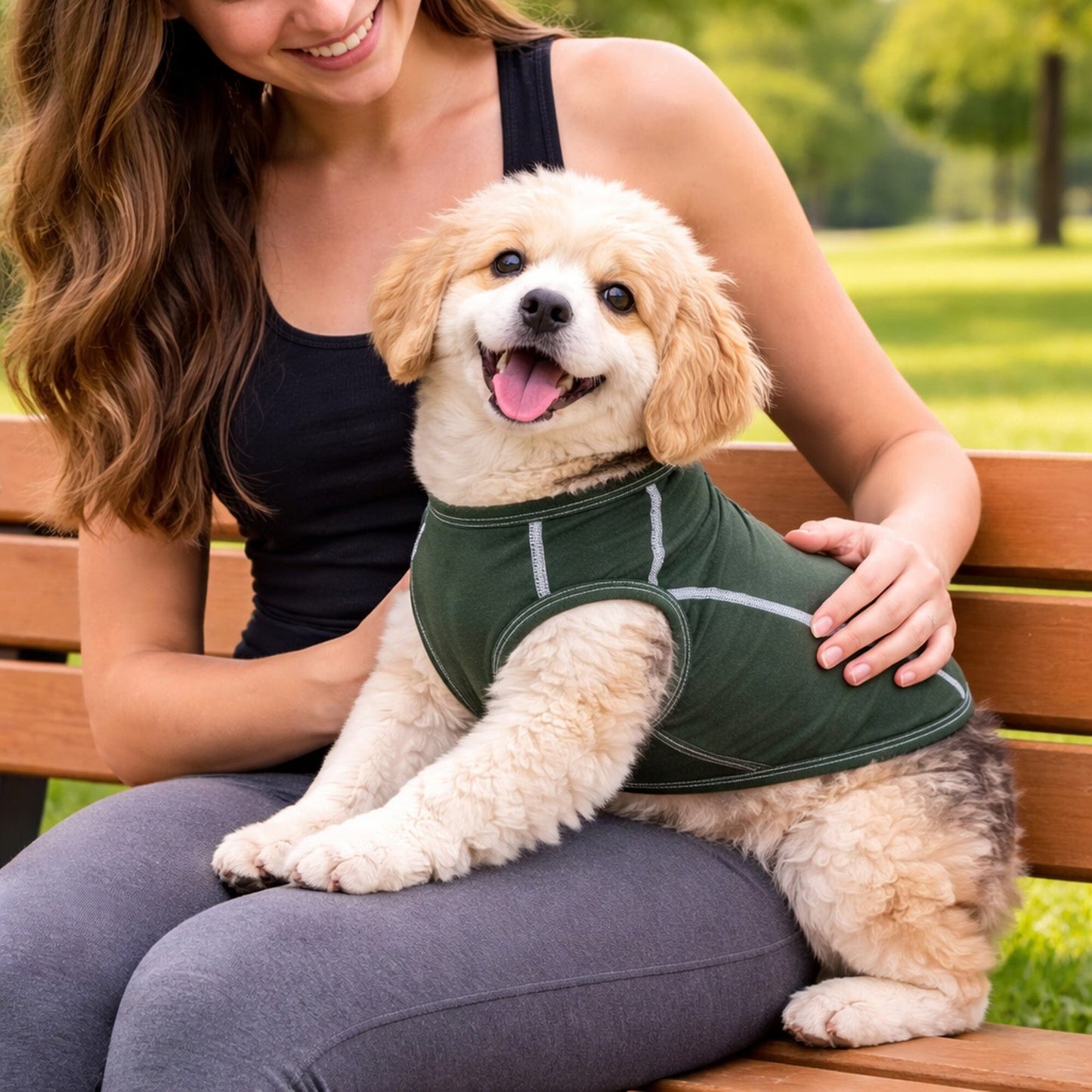 Pet Life ®  Active 'Racerbark' 4-Way-Stretch Yoga Fitness Dog T-Shirt Tank Top