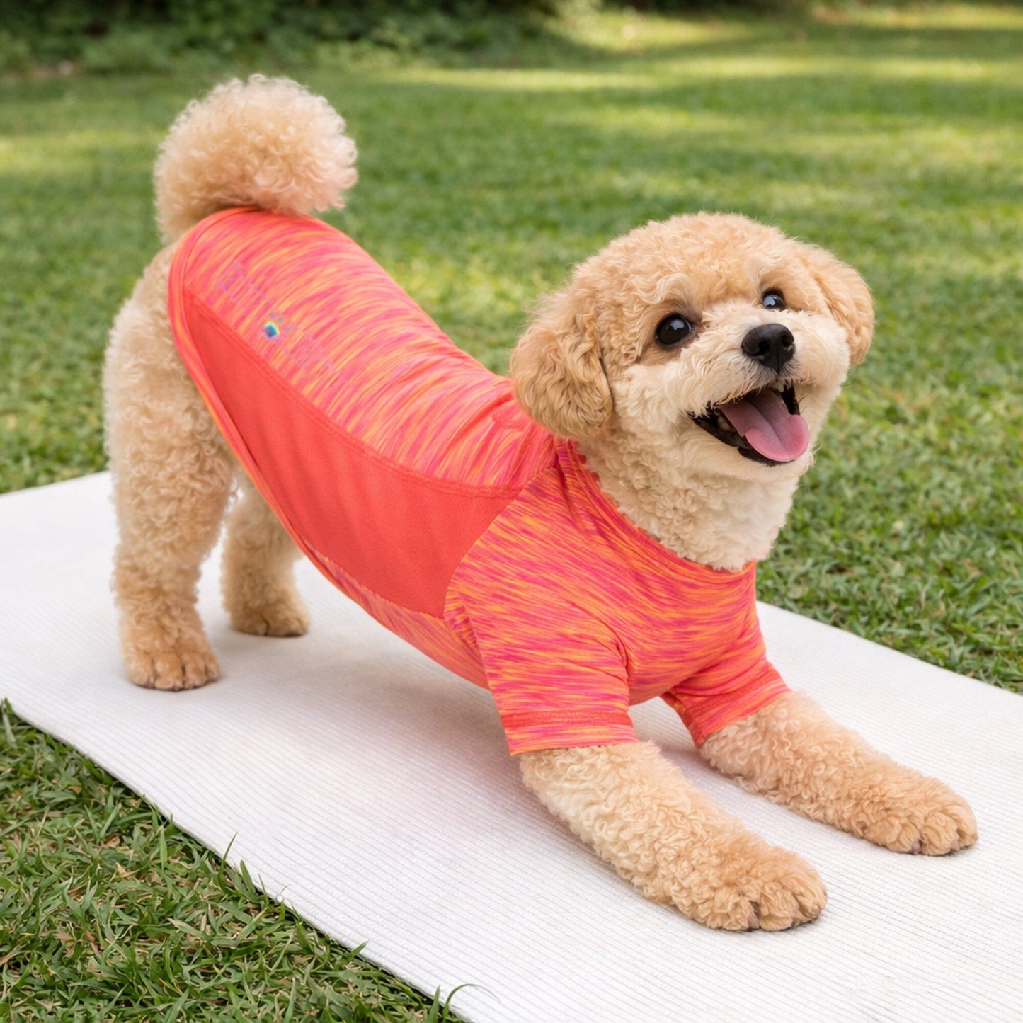 Pet Life ® Active 'Warf Speed' Heathered Ultra-Stretch Yoga Fitness Dog T-Shirt