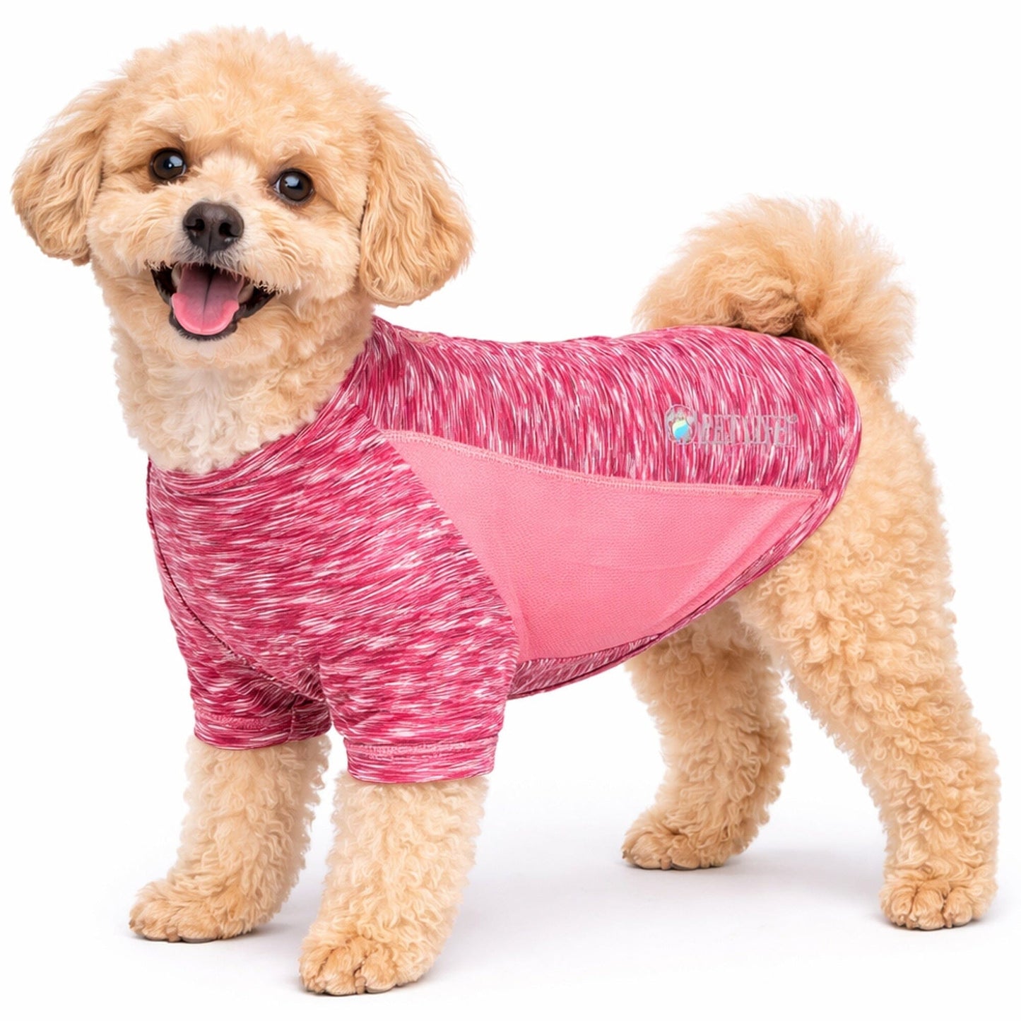 Pet Life ® Active 'Warf Speed' Heathered Ultra-Stretch Yoga Fitness Dog T-Shirt