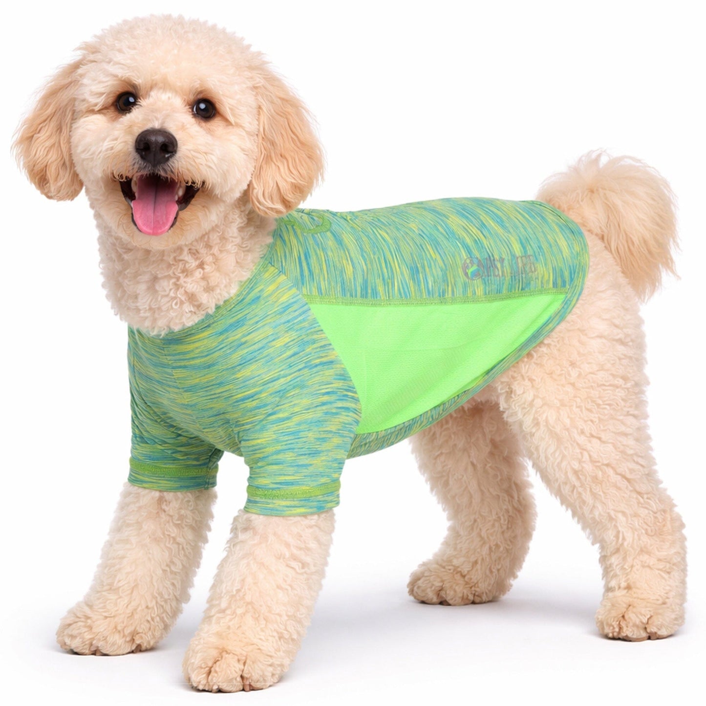 Pet Life ® Active 'Warf Speed' Heathered Ultra-Stretch Yoga Fitness Dog T-Shirt