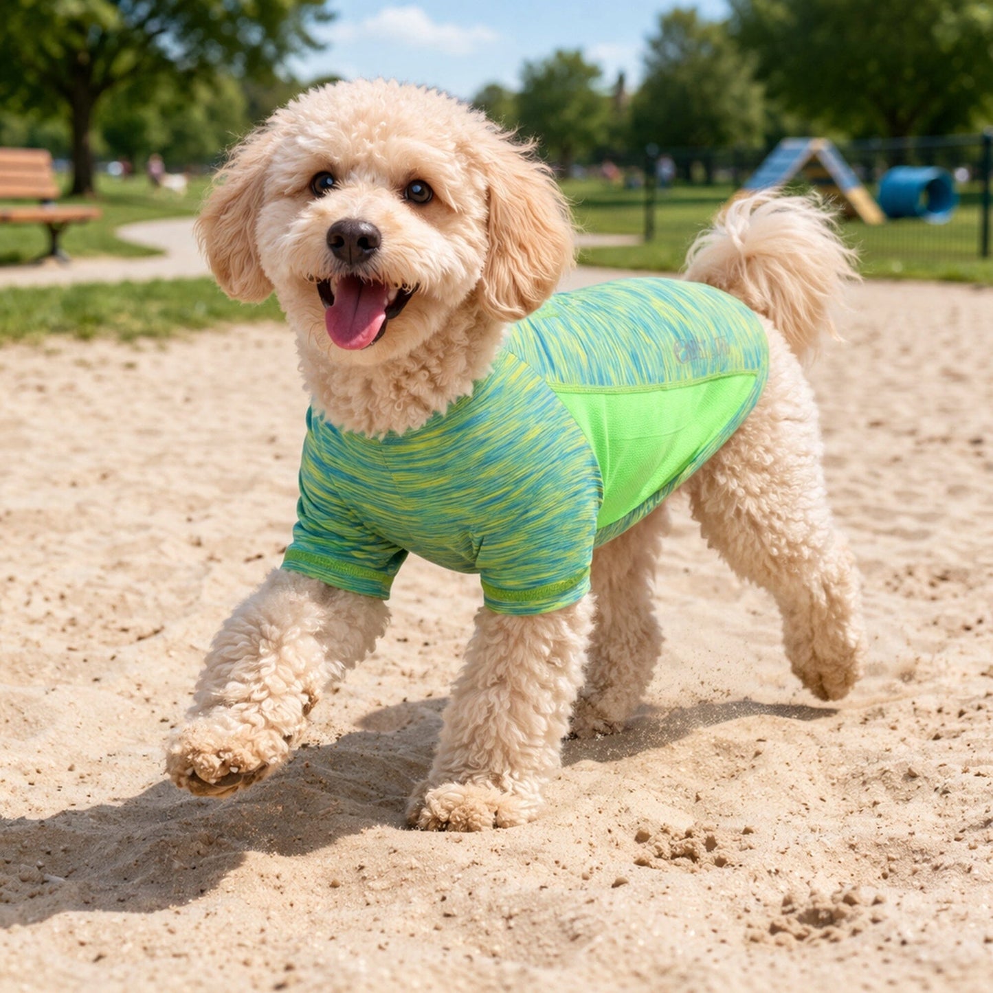 Pet Life ® Active 'Warf Speed' Heathered Ultra-Stretch Yoga Fitness Dog T-Shirt