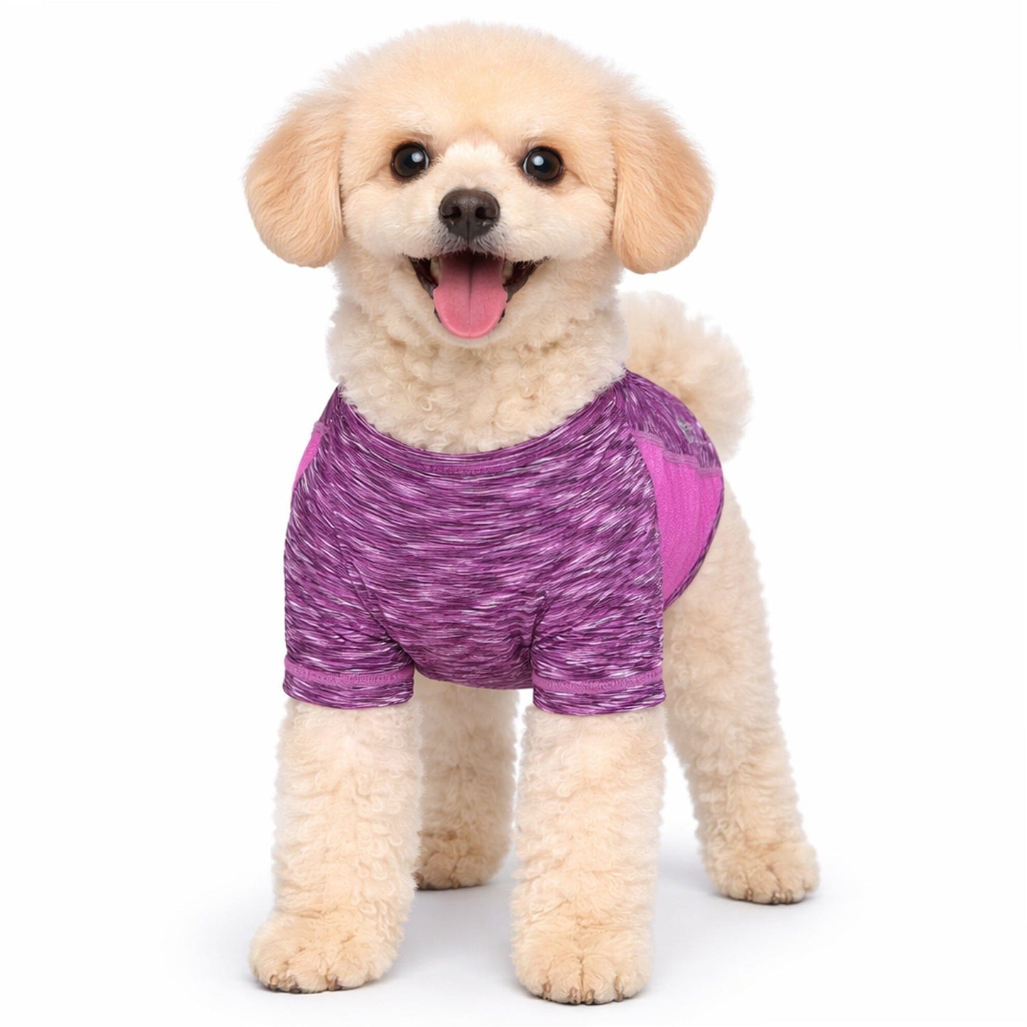 Pet Life ® Active 'Warf Speed' Heathered Ultra-Stretch Yoga Fitness Dog T-Shirt