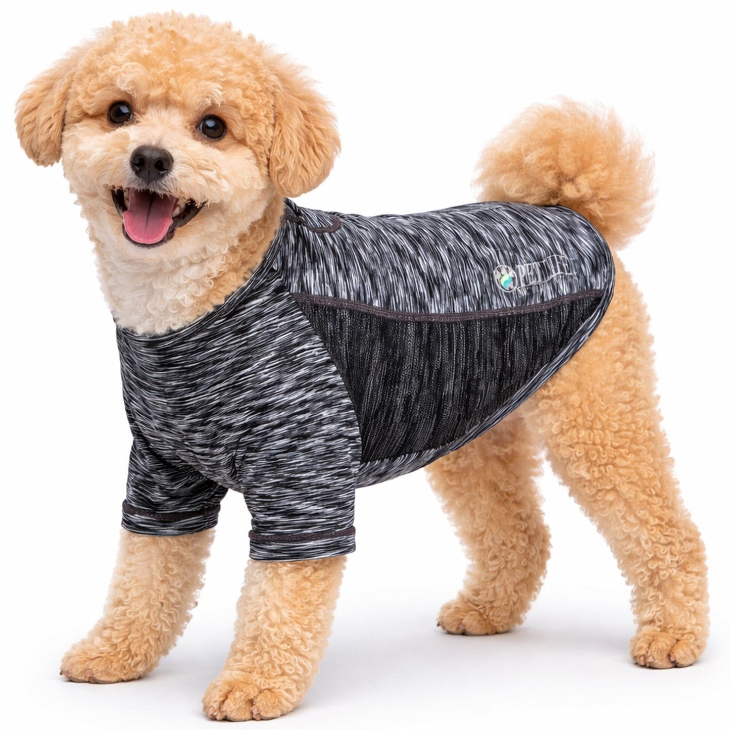 Pet Life ® Active 'Warf Speed' Heathered Ultra-Stretch Yoga Fitness Dog T-Shirt