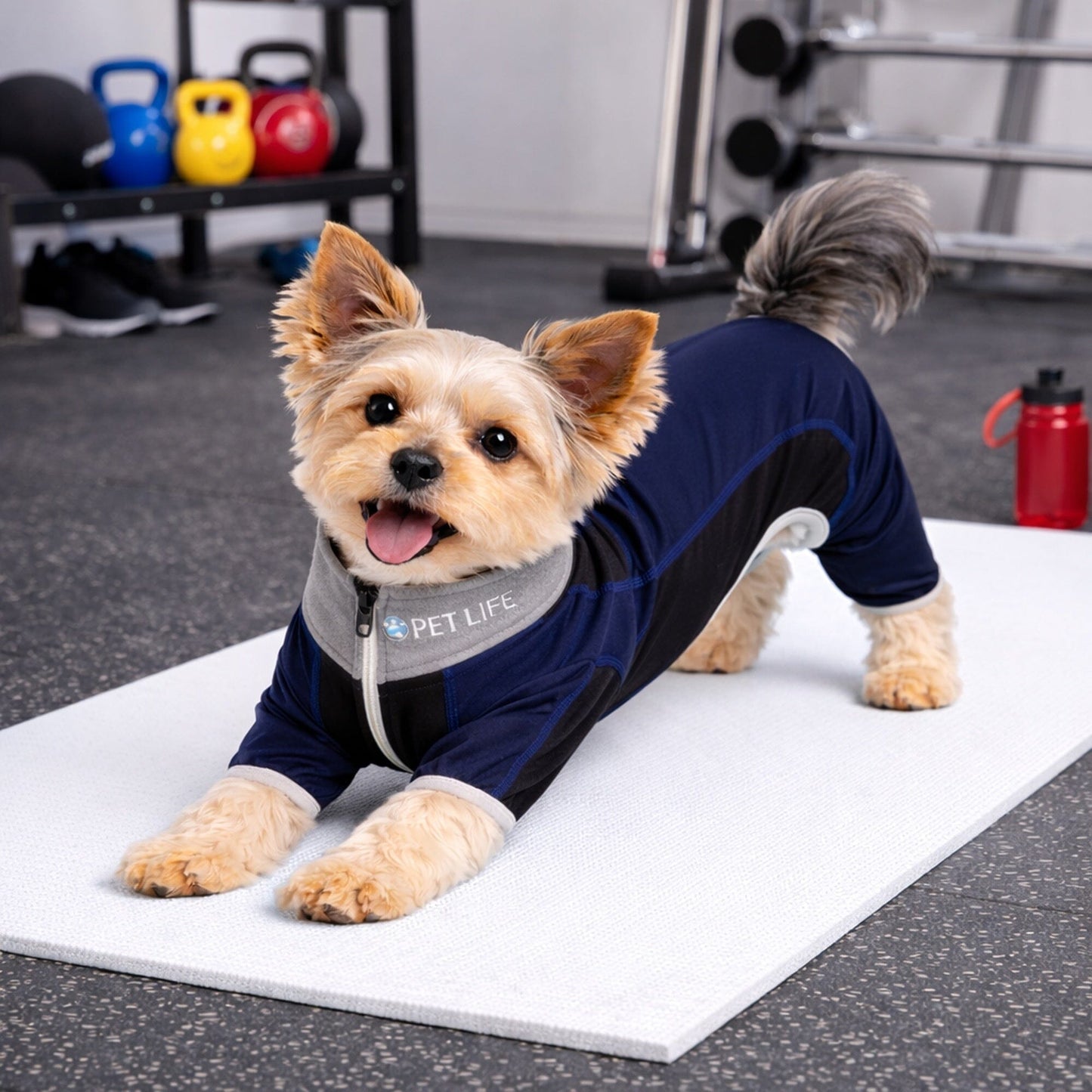 Pet Life ® Active 'Warm-Pup' Stretchy and Quick-Drying Fitness Dog Yoga Warm-Up Tracksuit