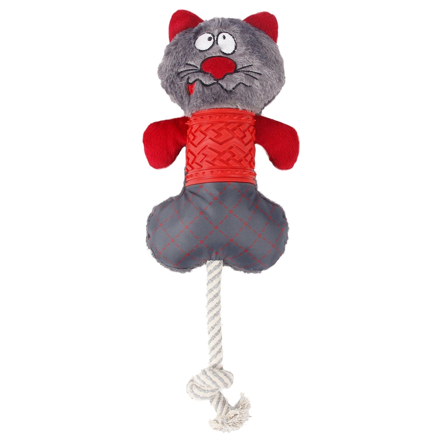 Pet Life ® 'All-in-Fun' Nylon and Rope Squeaking Rubber Rope and Plush Dog Toy