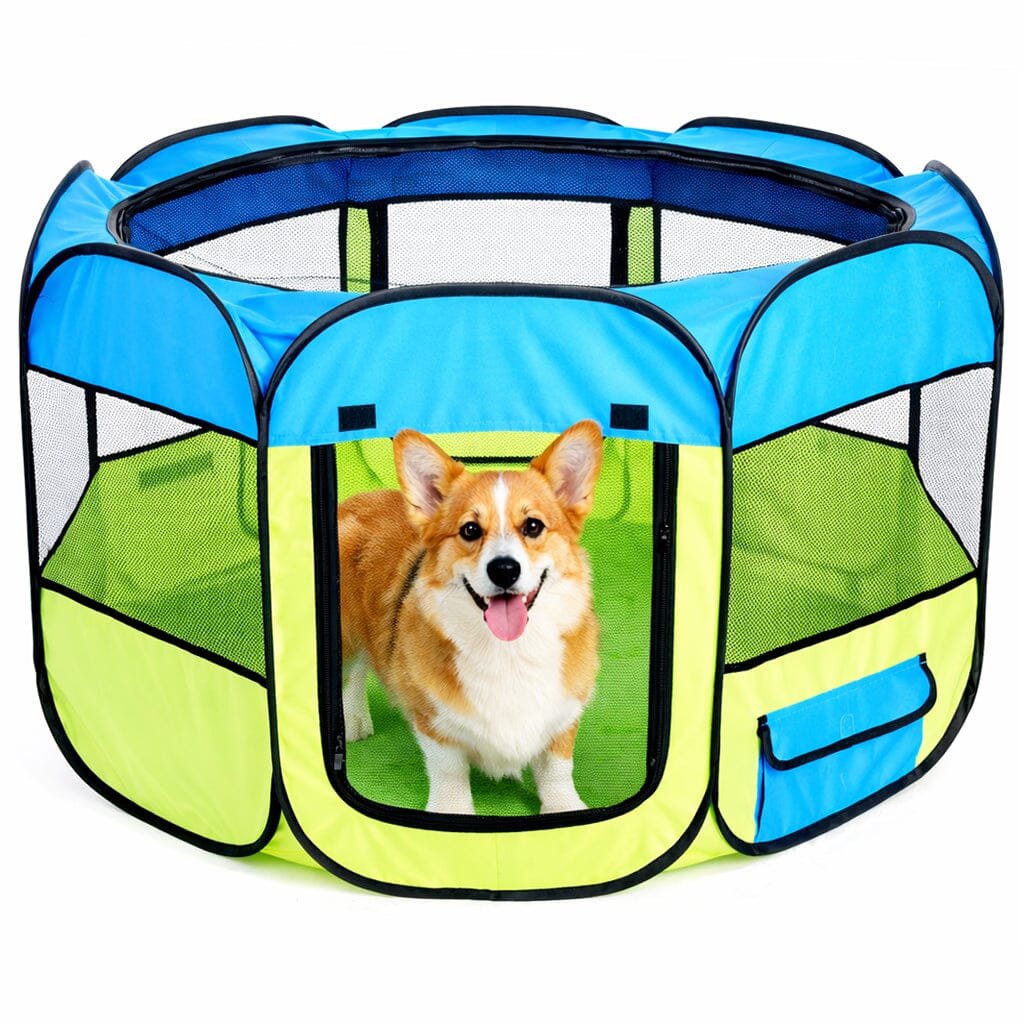 Pet Life ® 'All-Terrain' Lightweight Easy Folding Wire-Framed Collapsible Travel Pet Dog Playpen crate