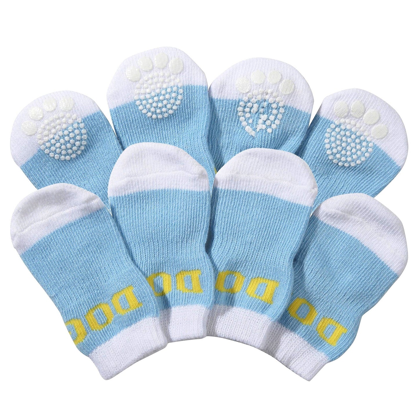 Pet Life ® Anti-Slip Rubberized Gripped Breathable Stretch Pet Dog Socks - Set of 4