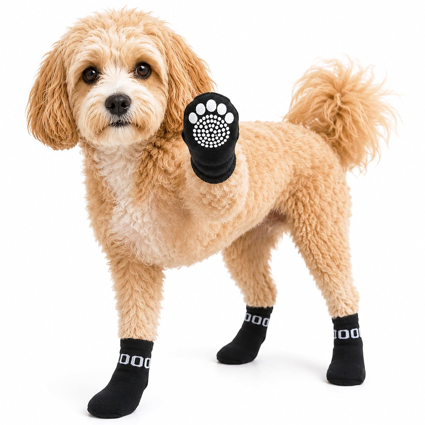 Pet Life ® Anti-Slip Rubberized Gripped Breathable Stretch Pet Dog Socks - Set of 4