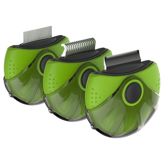 'Axler' Triple Rotating Rake Deshedder and Dematting Grooming Pet Comb