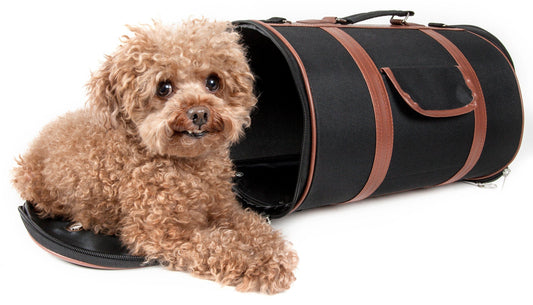 'Bark Avenue' Cylindrical Airline Approved Fashion Designer Posh Pet Dog Carrier