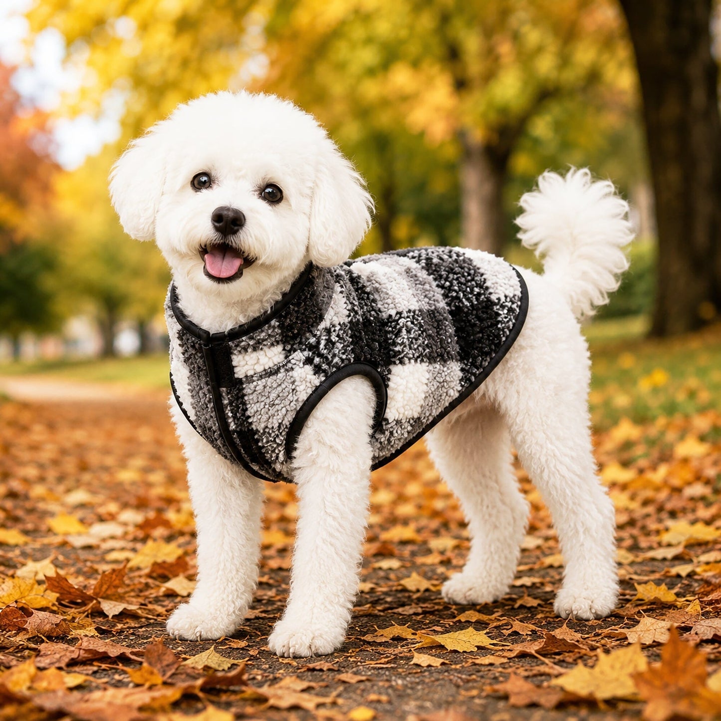 Pet Life ®  'Black Boxer' Classical Fashion Insulated Plaid Dog Coat