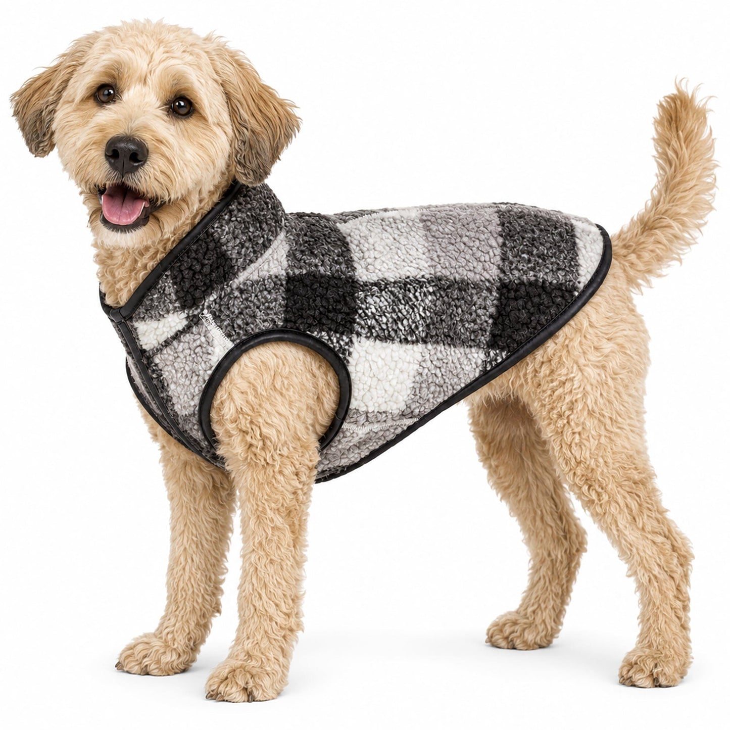 Pet Life ®  'Black Boxer' Classical Fashion Insulated Plaid Dog Coat