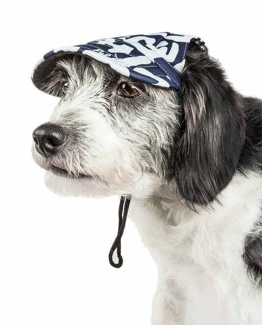 Pet Life ®  'Bone Cappa' Graffiti Sculptured Uv Protectant Adjustable Fashion Dog Hat Cap - Main Feature View | Majestic Pet Kingdom