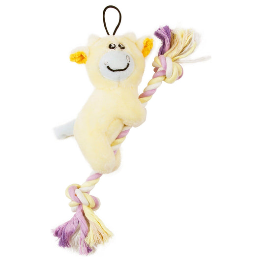'Broom-Lick' Plush and Jute Rope Squeaking Newborn Cat and Dog Toy