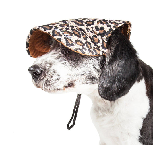dog-cheetah-hat-patterned-uv-protection-sun-visor-cap-b-luxury-view-1 | Majestic Pet Kingdom