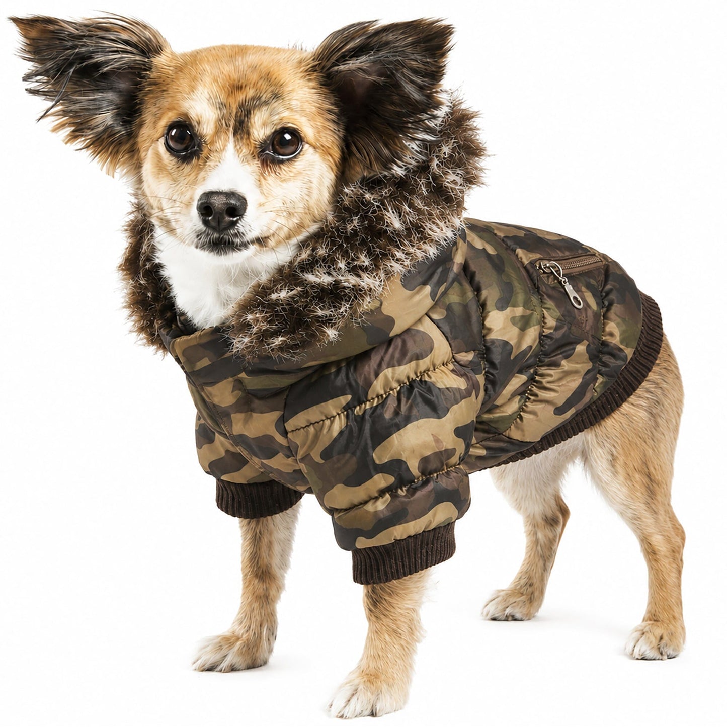 Pet Life ® Classic Metallic Fashion 3M Insulated Dog Coat Parka  w/ Removable Hood