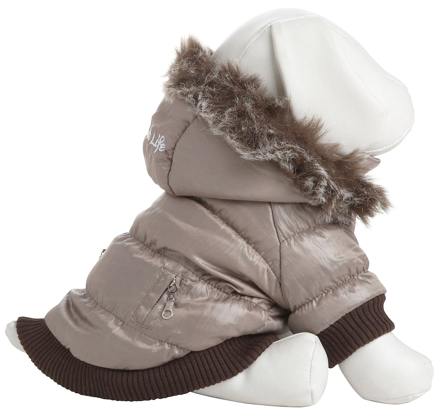 Pet Life ® Classic Metallic Fashion 3M Insulated Dog Coat Parka  w/ Removable Hood