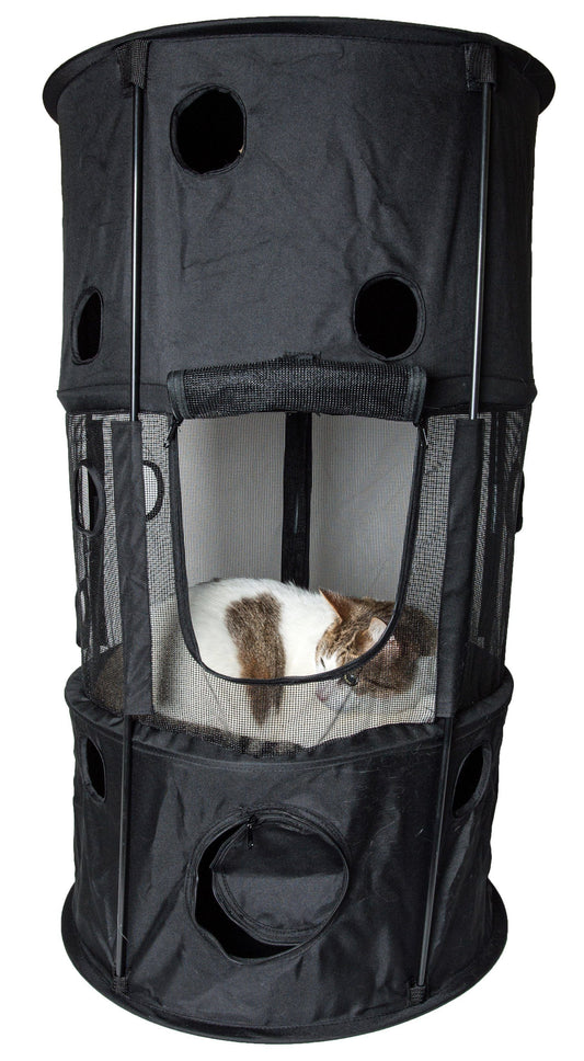'Climber-Tree' Play-Active Travel Collapsible Lightweight Kitty Cat Tree House Lounger