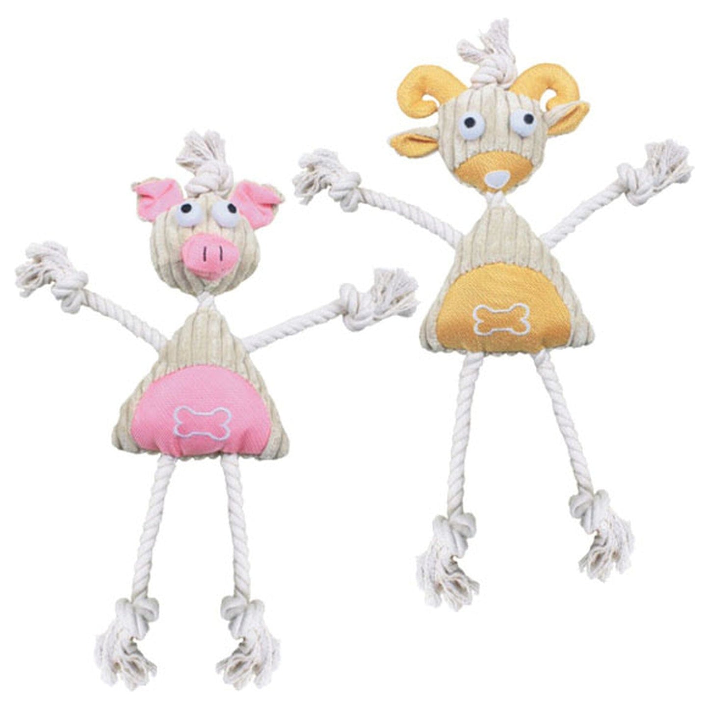 Pet Life ® 'Doll Mannequin' Natural Jute and Rope Squeak Dog Toy