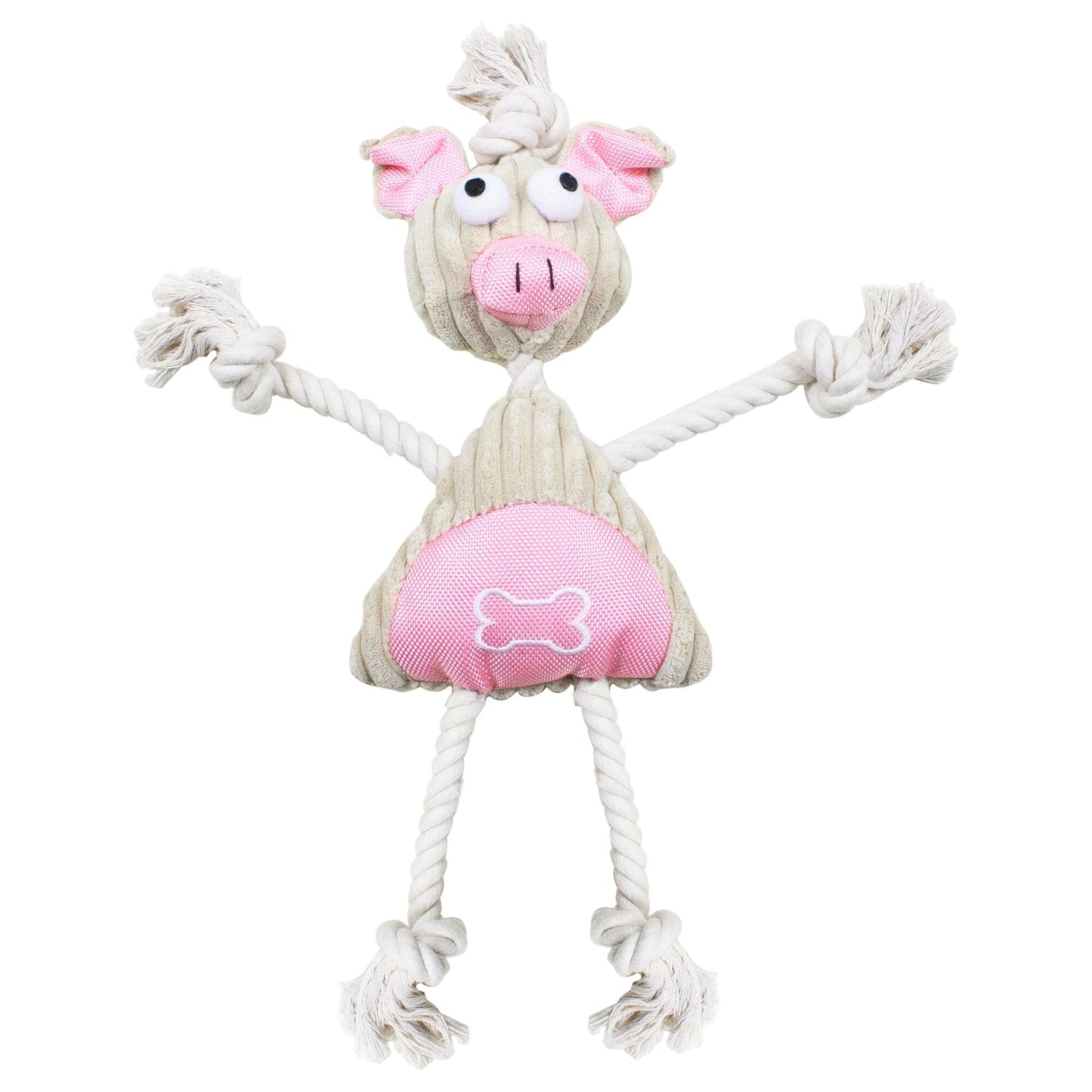 Pet Life ® 'Doll Mannequin' Natural Jute and Rope Squeak Dog Toy