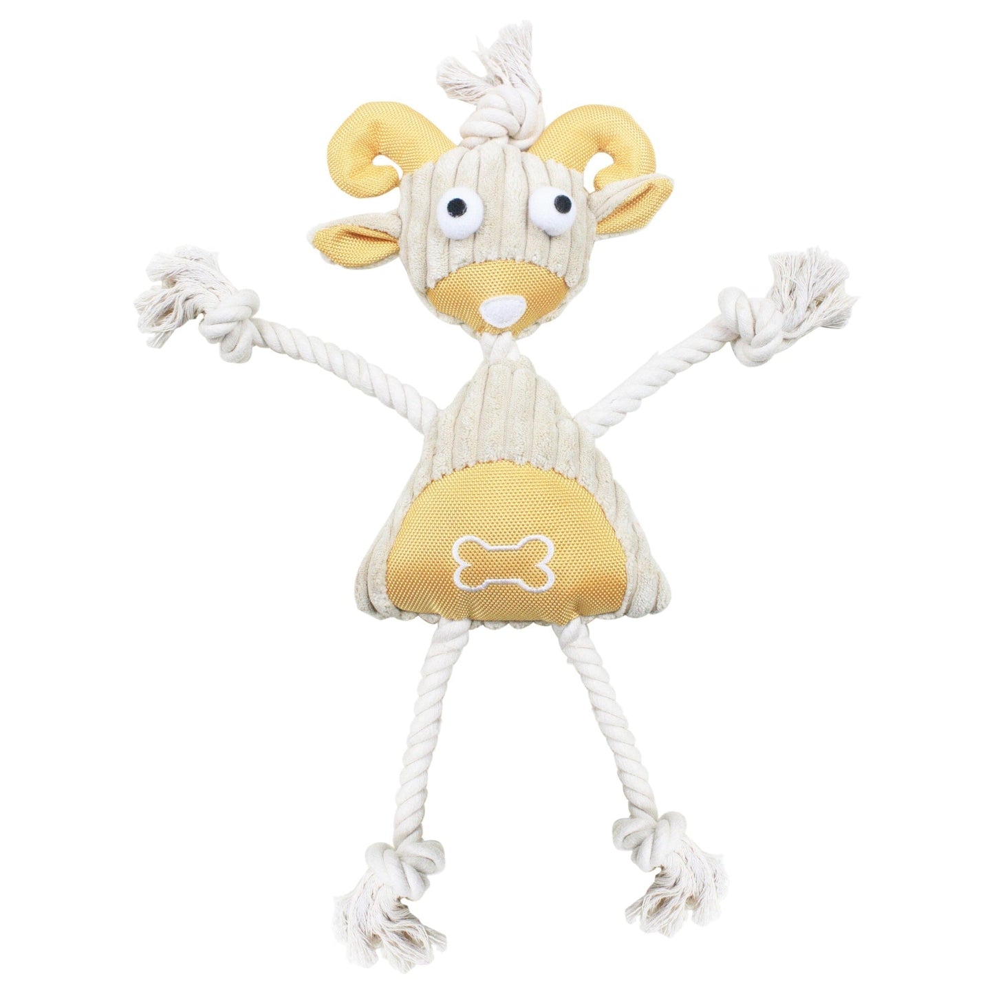 Pet Life ® 'Doll Mannequin' Natural Jute and Rope Squeak Dog Toy