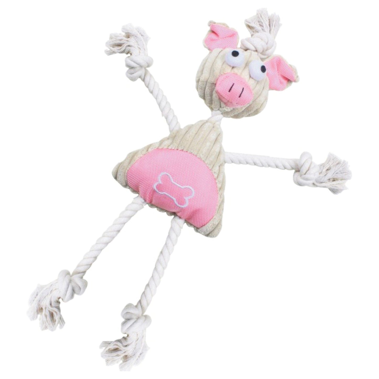 Pet Life ® 'Doll Mannequin' Natural Jute and Rope Squeak Dog Toy