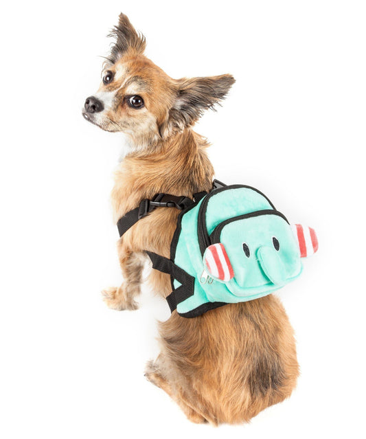 Pet Life ® 'Dumbone' Dual-Pocketed Animated Fashion Dog Harness Backpack - Main Feature View | Majestic Pet Kingdom