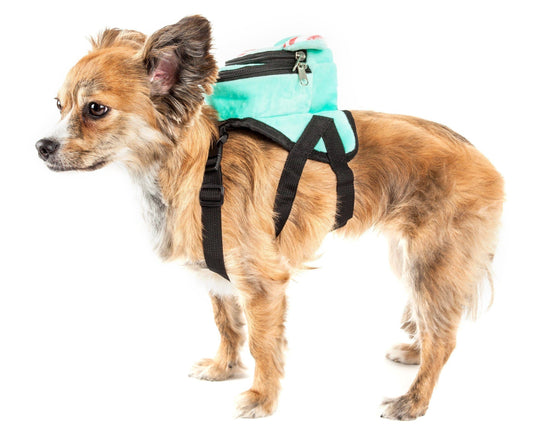 Pet Life ® 'Dumbone' Dual-Pocketed Animated Fashion Dog Harness Backpack - Detail Angle 2 | Majestic Pet Kingdom