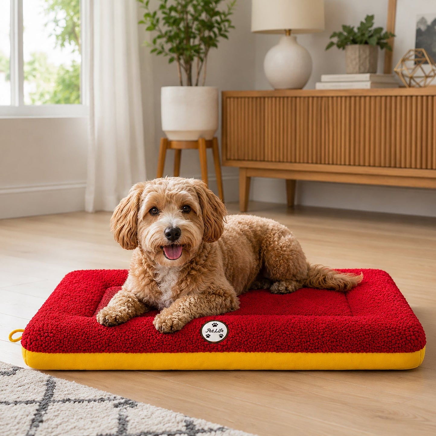 Pet Life ® 'Eco-Paw' Reversible Eco-Friendly Recyclabled Polyfill Fashion Designer Pet Dog Bed Mat Lounge